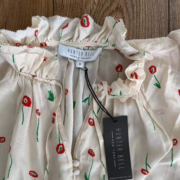 Hunter Bell NWT Millie Blouse in Abstract Floral Print Size Small